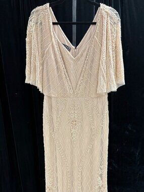 MGNY (by Morilee) Stunning, fully beaded, floor length dress
